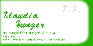 klaudia hunger business card